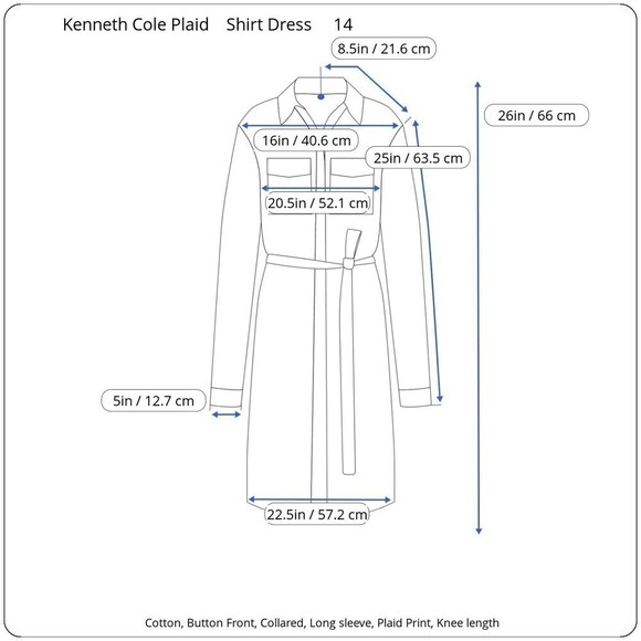 Kenneth Cole Women Size 14 Gray Plaid Cotton Shirt Mini Dress Roll Sleeve Tunic - Picture 3 of 15